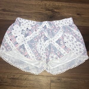 White flowy shorts